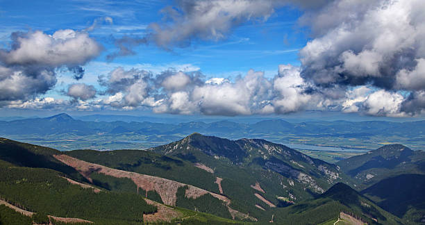 View from Chopok - hill in Low Tatras mountains, Slovakia