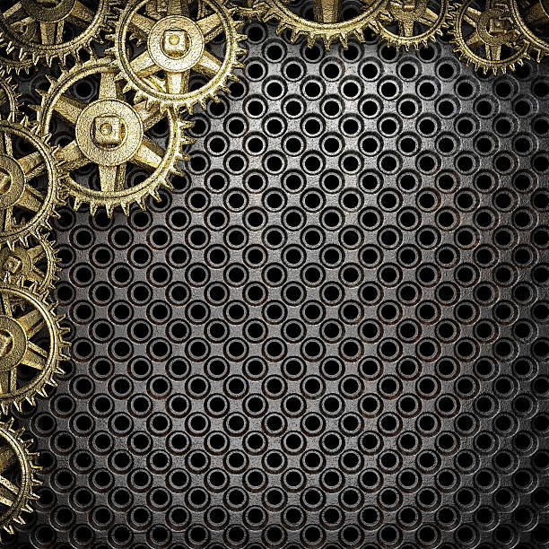 istock gear wheels on metal background 178450113