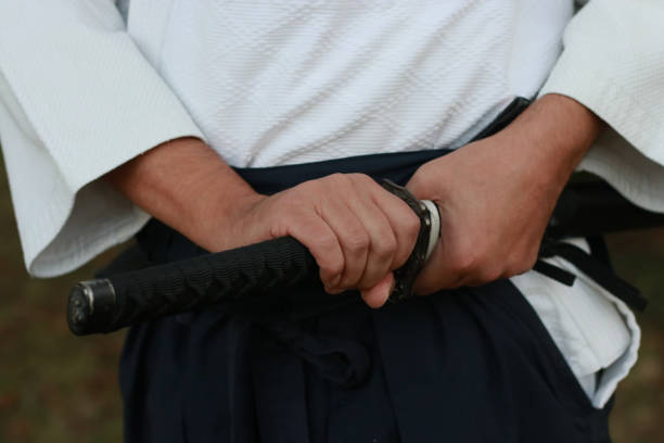ki aikido traditional sport training master portrait senior katana