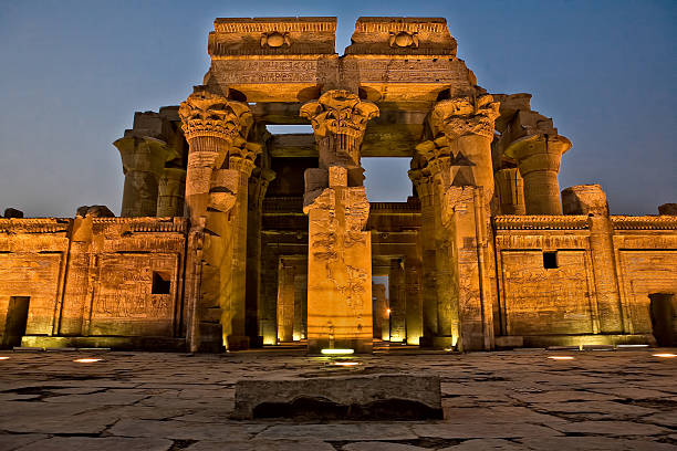 istock Facade of Kom Ombo Temple by night 178452023