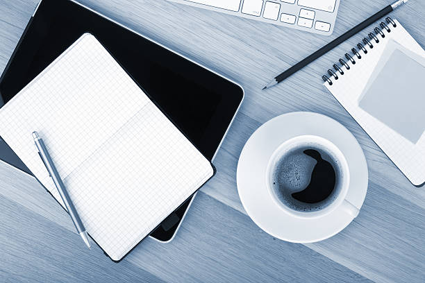 istock Office supplies, gadgets and coffee cup 178452580