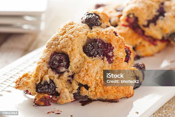 Fresh Homemade Blueberry Breakfast Scones Stock Photo - Download Image Now - Blueberry, Scone, Afternoon Tea