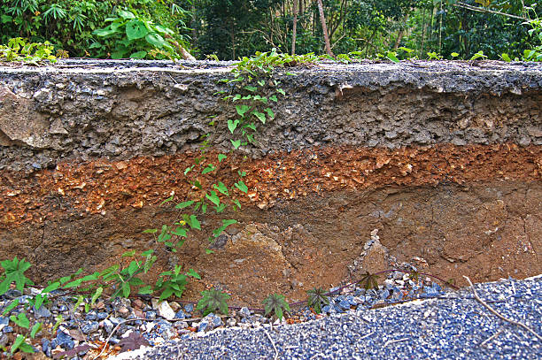 istock Stratigraphy of road damage caused by the earthquake. 178453842