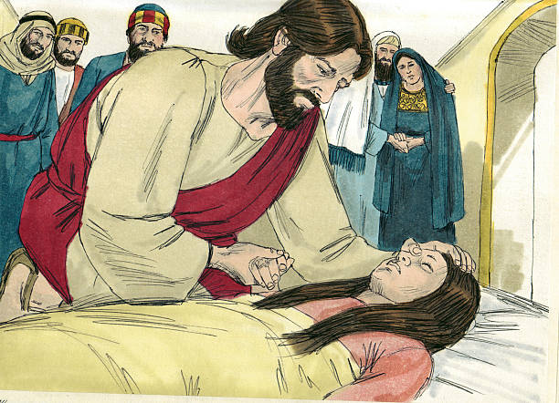 Jesus Heals Jairus' Daughter stock photo