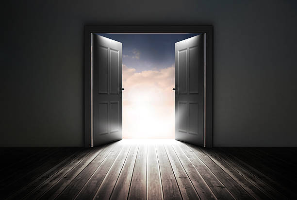 istock Doors opening to reveal beautiful sky 178455731