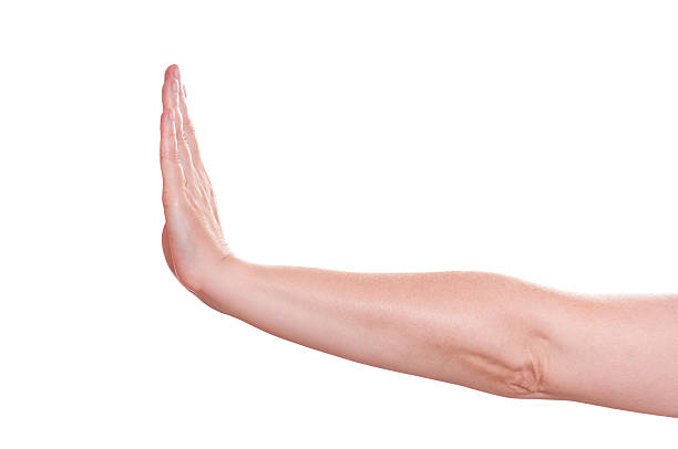 Profile of the hand sign stop