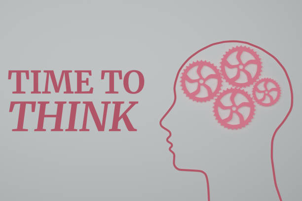 Time to think, creative brain idea concept, background. 3d render design. Perfect for poster, flyer, presentation or brochure