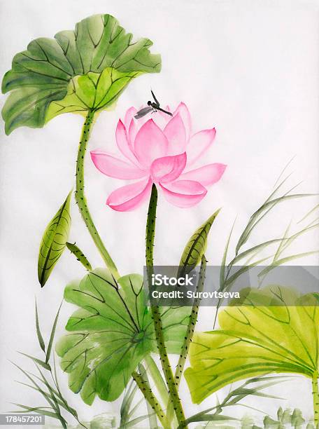 Aquarell Von Lotus Blume Stock Vektor Art und mehr Bilder von Aquarell - Aquarell, Lotus - Seerose, Blumenmuster
