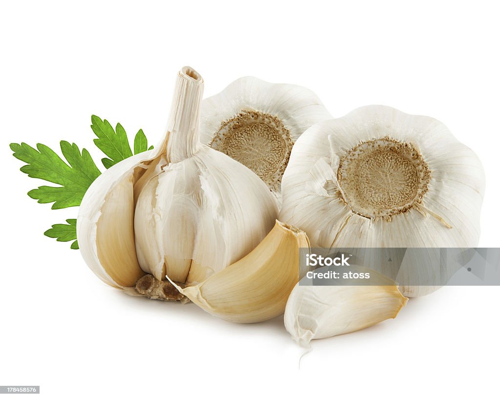 Garlic Garlic Isolated on white background Cut Out Stock Photo