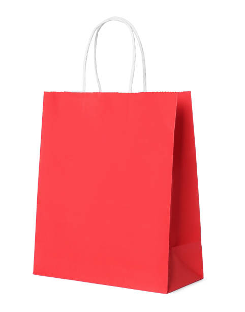 istock Red gift paper bag on white background 1784592868