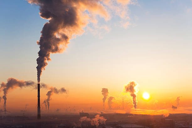 istock Cold winter sunrise in industrial city 178459337