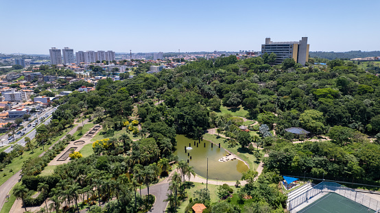 City Hall of the city of Jundiai in Sao Paulo, Brazil. Aerial view.