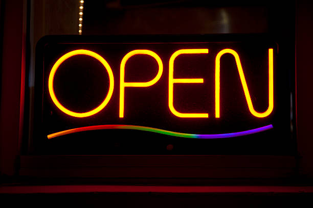 istock open sign at a shop in Miami 178459679