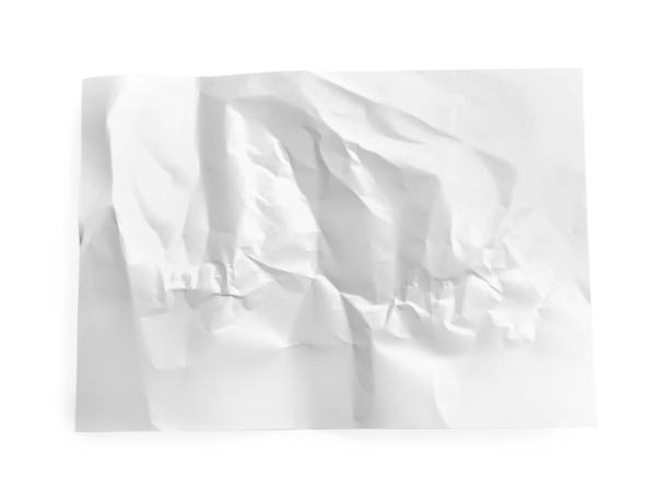 istock Crumpled sheet of paper on white background, top view 1784601570