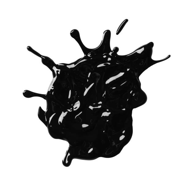istock Blot of black paint on white background, top view 1784603187
