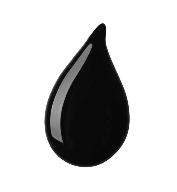 istock Drop of black paint on white background, top view 1784603724