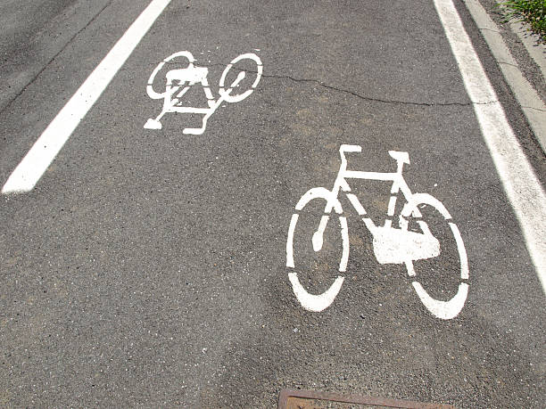 istock Bike lane sign 178460691