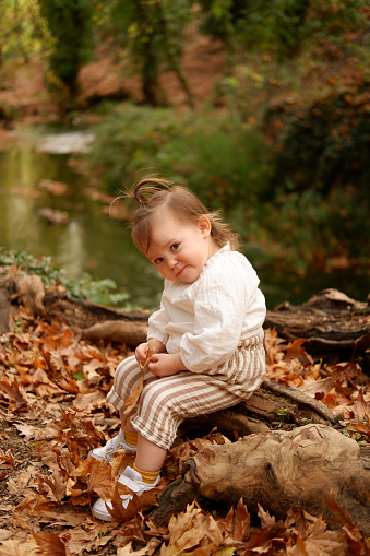 baby girl in autumn