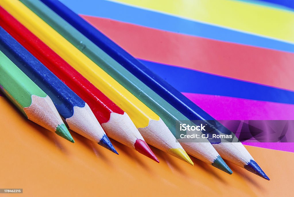 색상화 연필 on 채색기법 종이 - 로열티 프리 고풍스런 스톡 사진