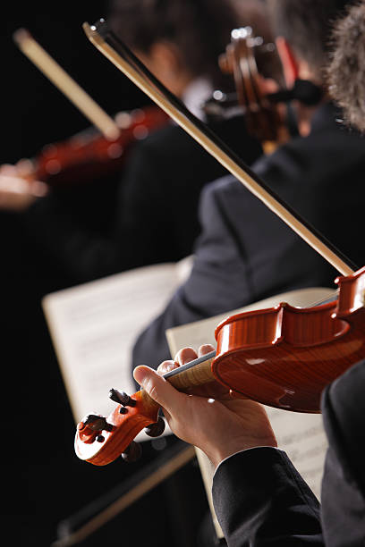 istock Close-up from behind of a violinist in a symphony orchestra 178462384