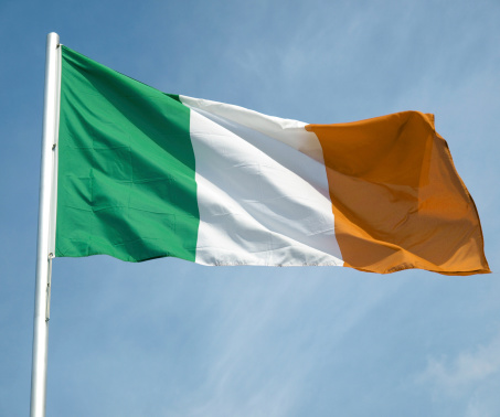 The national Irish flag of Ireland