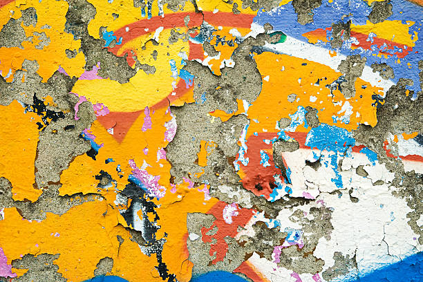 istock Colourful remnants of peeling graffiti 178463459