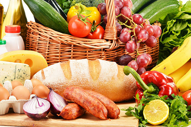 istock Composition with variety of grocery products 178464316