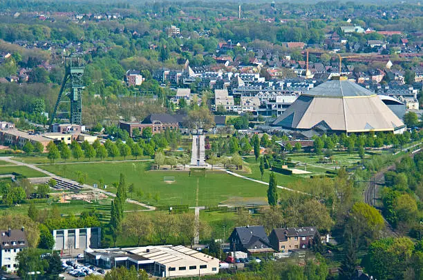 aerial view of the park OLGA in Oberhausen