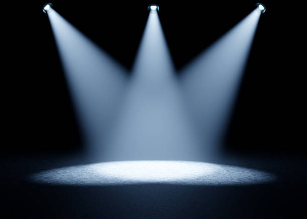 istock Bright spotlights in dark room. Performance equipment 1784654035