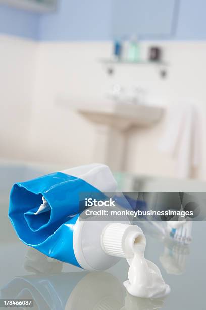 Toothbrush And Toothpaste Stock Photo - Download Image Now - Toothpaste, Messy, Toothbrush