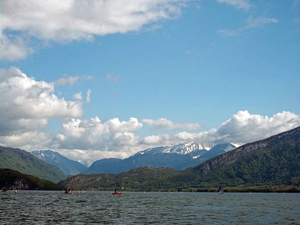 Annecy Lake, Haute-Savoie, France stock photo