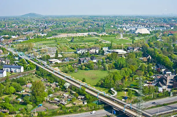 aerial view of the park OLGA in Oberhausen