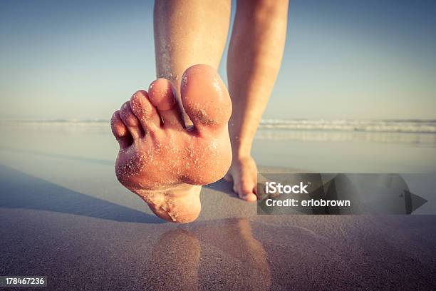 Walking On Beach Stock Photo - Download Image Now - Barefoot, Running, Walking