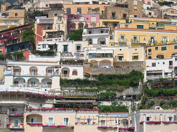 Colorful Positano Collage of Houses stock photo