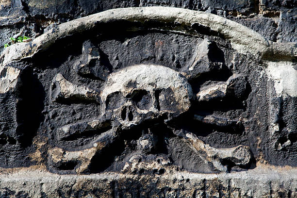 istock Skull & Crossbones Carving on a Gravestone 178468488