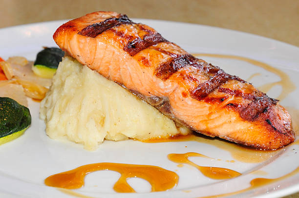 Grilled Salmon stock photo