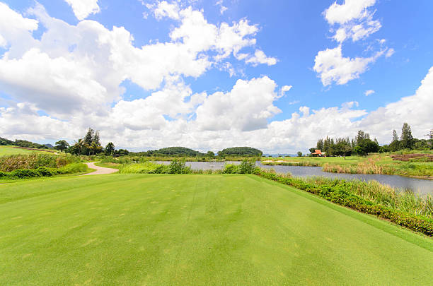 istock Landscape of a beautiful green golf course with sky 178469685