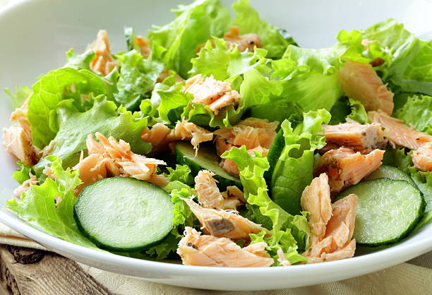 istock green salad with salmon and lettuce 178470201
