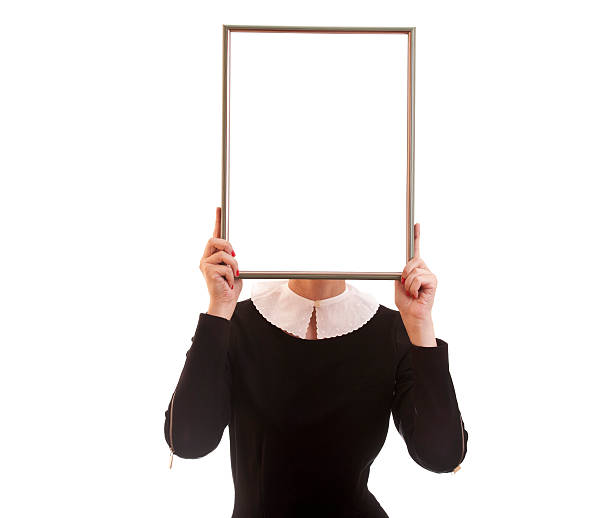 istock Businesswoman with blank frame 178471116