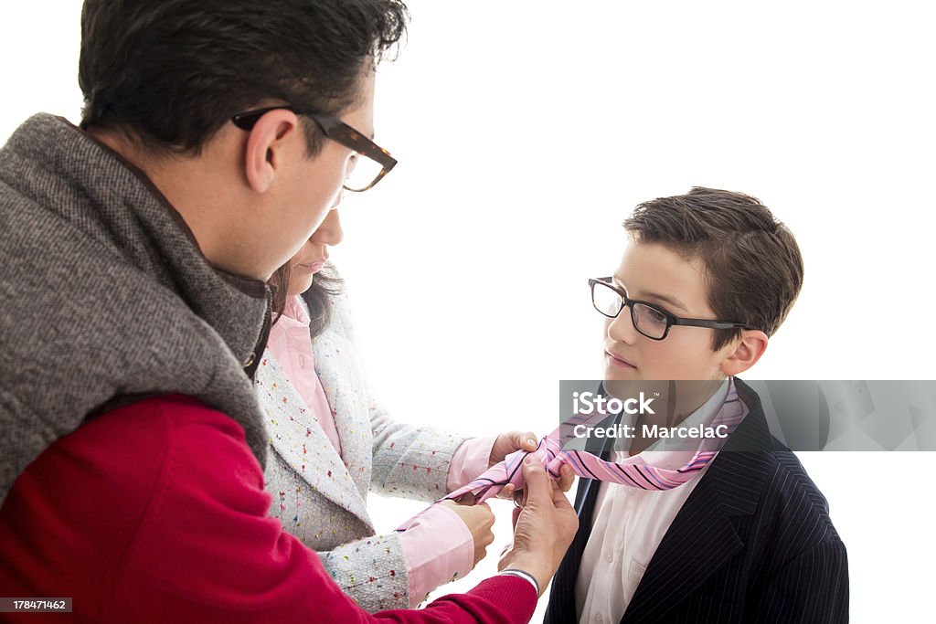 Pais estabelecendo uma gravata - Foto de stock de Amarrar royalty-free