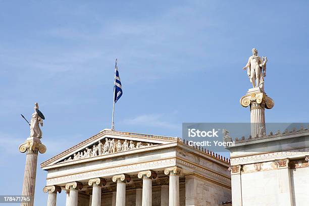 The Academy Of Athens Stock Photo - Download Image Now - Apollo, Architectural Column, Architecture