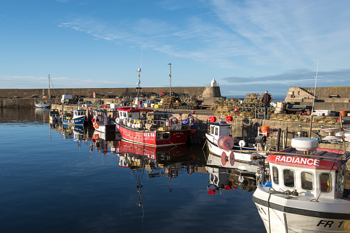 5 November 2023. Findochty Marina,Findochty,Moray,Scotland. This is the marina and harbour scene on a sunny winters day.