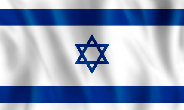 Flag of Israel Flag of Israel. Independence Day of Israel spiritual warfare stock illustrations