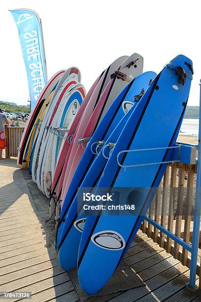 Row Of Surfboards Stock Photo - Download Image Now - Surfing, Surfboard, Cornwall - England