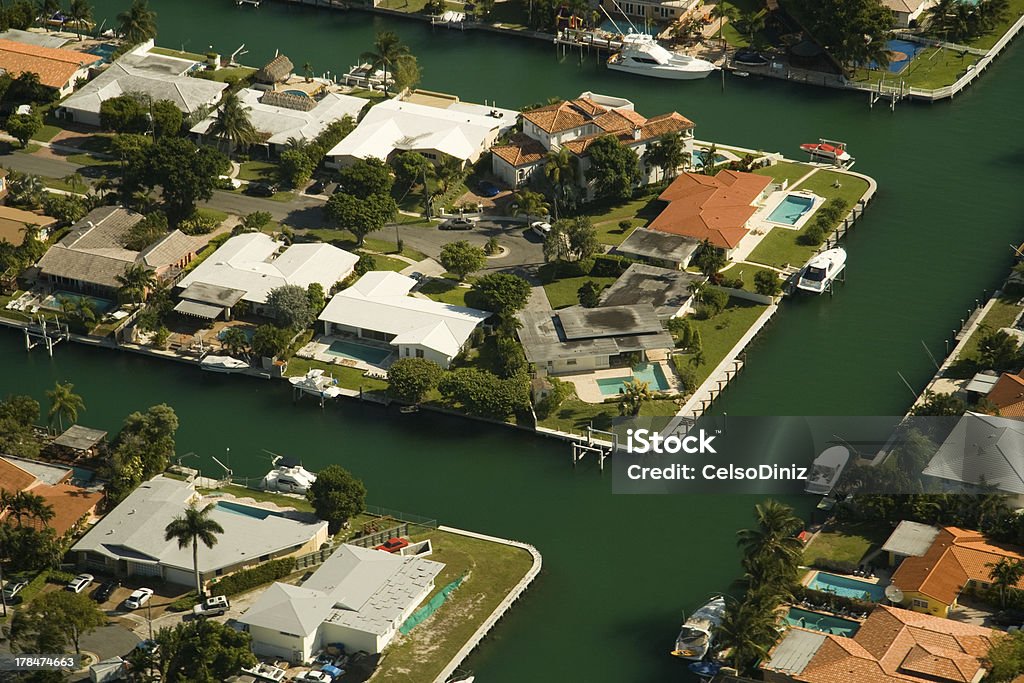 Buildings at the waterfront Aerial view of buildings at the waterfront, Miami, Florida, USA Aerial View Stock Photo