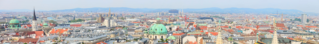Panoramic photo of city center of Vienna in Austria