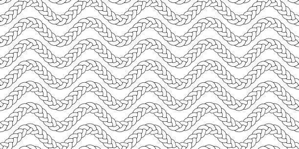 Vector illustration of plait wave seamless pattern