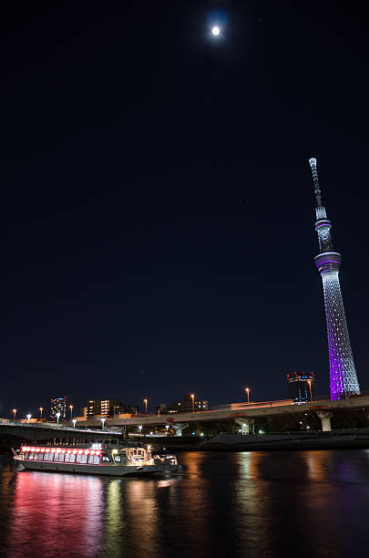 Night view of TOKYO Skytree stock photo