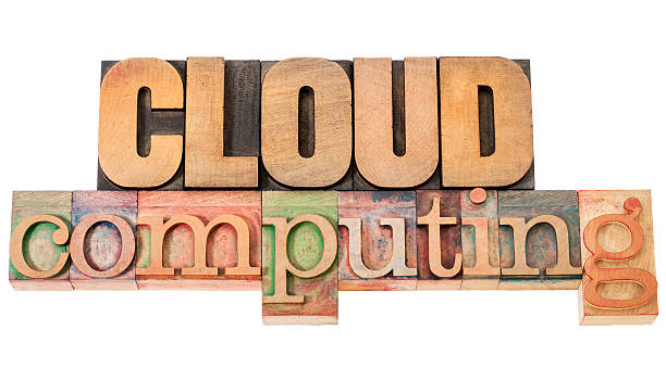 computação em nuvem em madeira tipo - printing block cloud internet computer equipment - fotografias e filmes do acervo