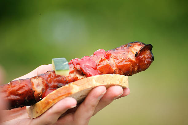 istock Sausage in hand nature barbecue 178478153